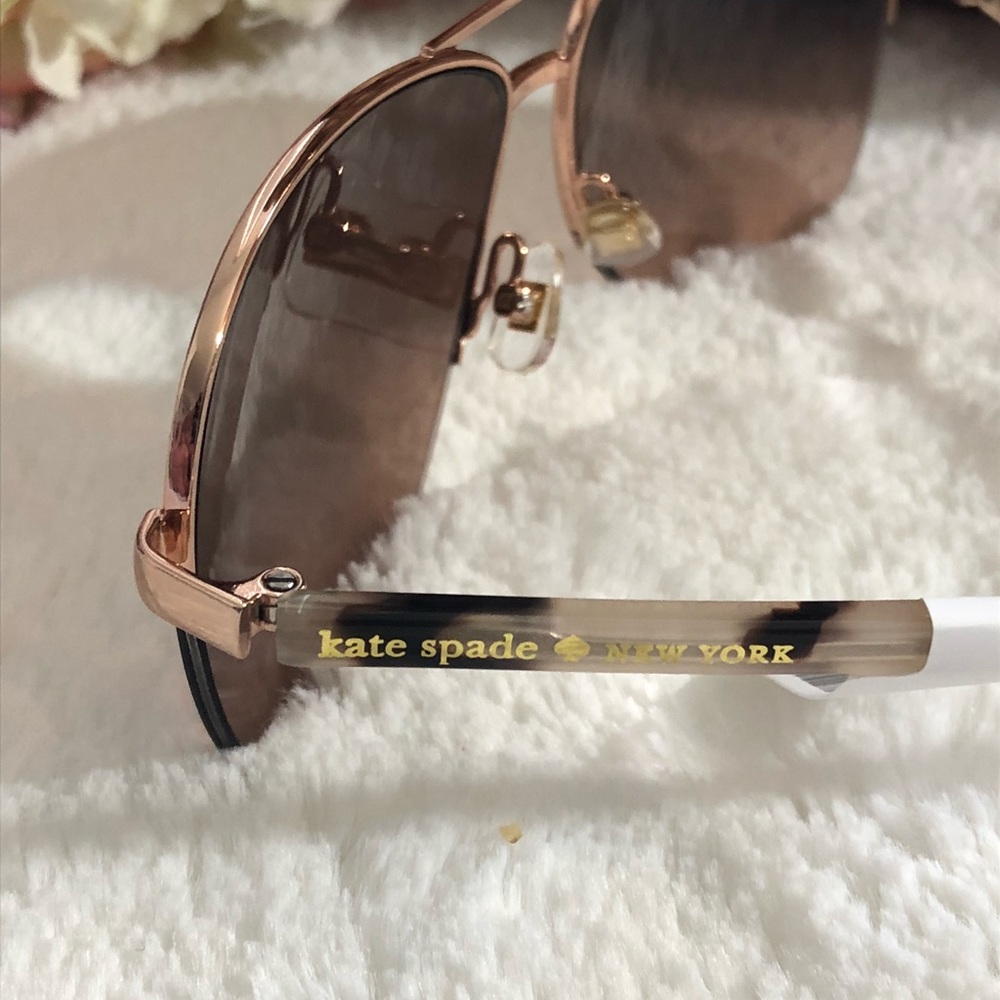 đˇKate Spade Rose Gold Aviator Sunglasses - Picture 6 of 6